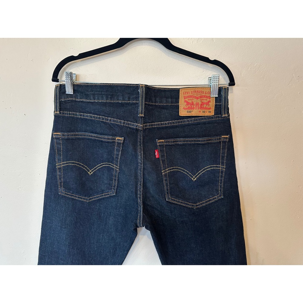 NWOT Levis 510 Skinny Fit Jeans Mens 32x30 Dark Wash Indigo Blue Denim Pants